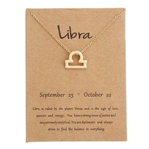 Libra - Zodiac ♎️ Sign Necklace with Card